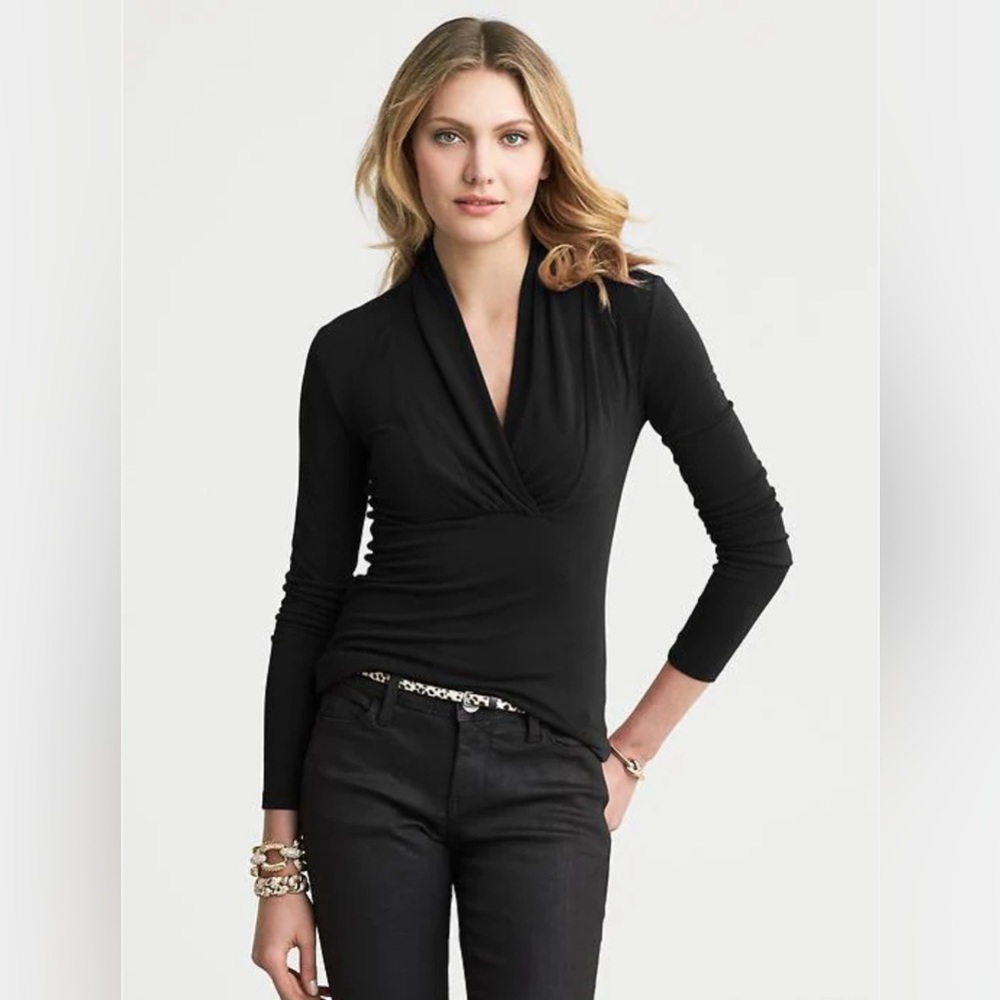 Limited Wrap Blouse Medium Black EUC